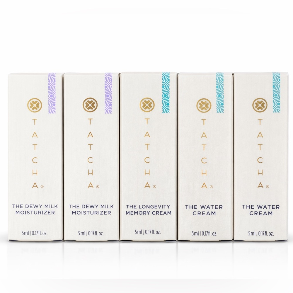Tatcha Mini Skincare Bundle Dewy Milk Water Cream Longevity NEW